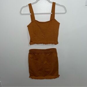 NWT Le Lis Collection Crop Tank & Skirt Set Winter Tan Soft Sets Sz S